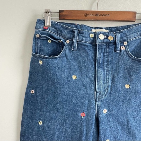 Madewell | Wide-Leg Crop Jeans Confetti Floral Embroidered Edition Flowers Capri - Picture 3 of 11